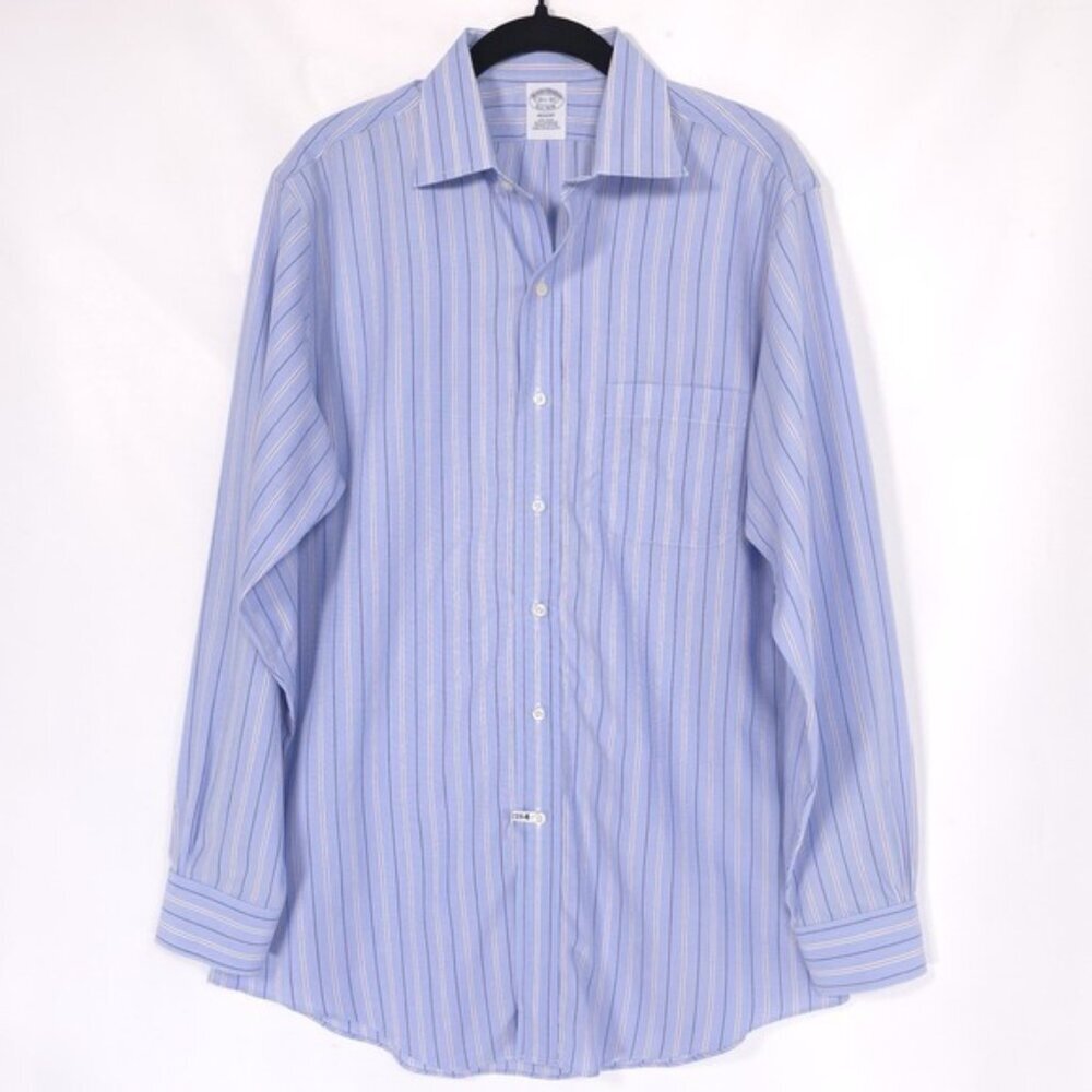 BROOKS BROTHERS Men's Shirt 15.5 - 33 REGENT AMERICAN SUPIMA COTTON Blue Striped